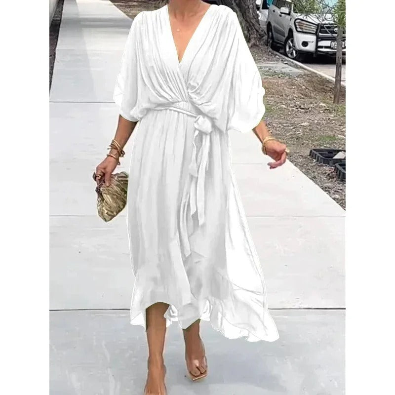 Monica - Vestido de Seda con Escote en V