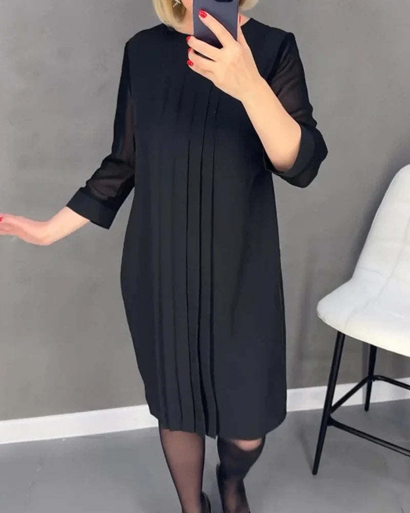 Vestido plisado en tejido de punto