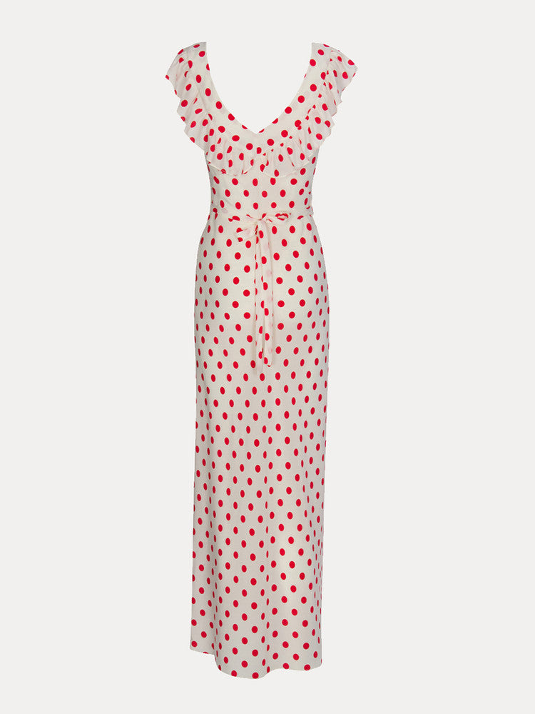 Nia- Vestido blanco lunares rojos