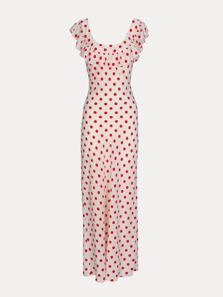 Nia- Vestido blanco lunares rojos