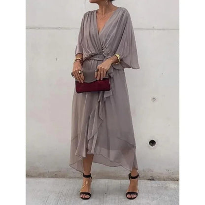 Monica - Vestido de Seda con Escote en V