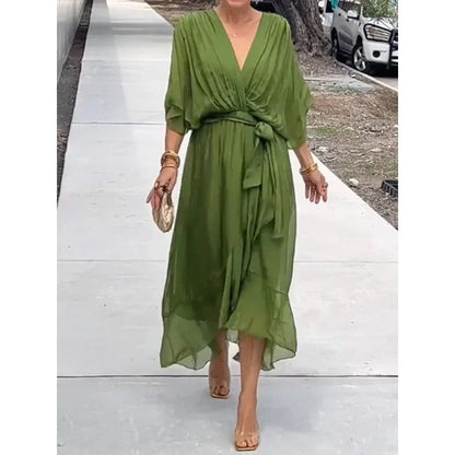 Monica - Vestido de Seda con Escote en V
