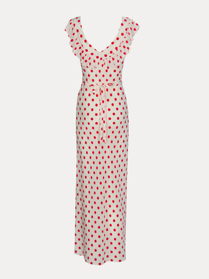 Nia- Vestido blanco lunares rojos
