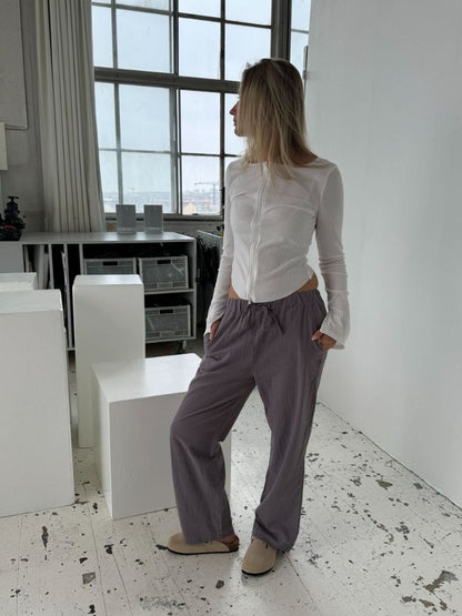 Charlotte linen pants - Grey