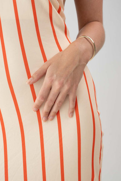 Ophelia striped maxi dress - Beige/Orange