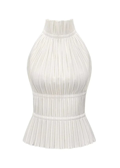 Lauren | Backless Pleated Top