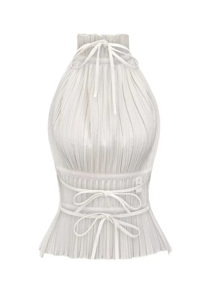 Lauren | Backless Pleated Top