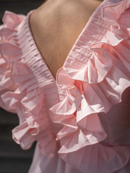 Lia ruffle top - Light pink