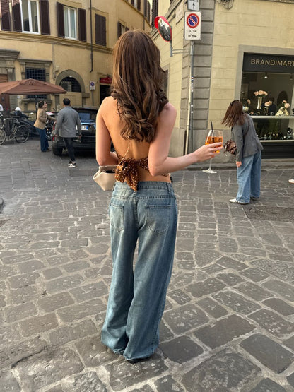 Maddy low waisted jeans - Medium blue