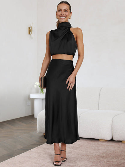 Conjunto Esther Top y Falda Satén