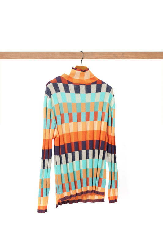Anna - Cashmere Couture Cuello alto patchwork