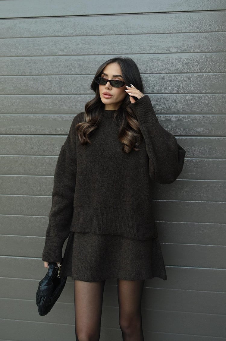 Nora | Conjunto de falda y jersey de punto